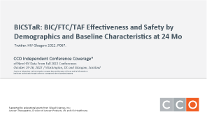 BICSTaR: BIC/FTC/TAF Effectiveness