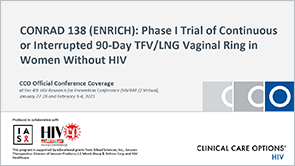 CONRAD 138: TFV/LNG Vaginal Ring