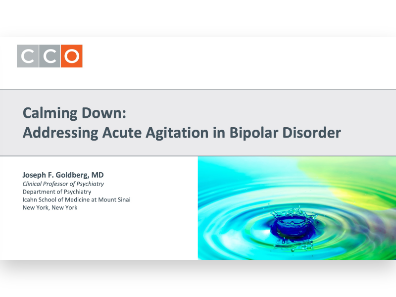Acute Agitation in Bipolar Disorder