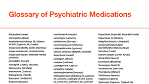 Glossary of Psychiatric Medications 2022
