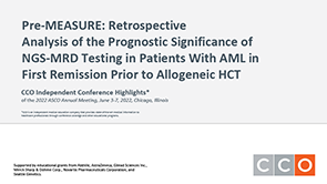 Pre-MEASURE: MRD in AML pre-alloHCT