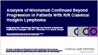 Nivolumab After PD in R/R cHL