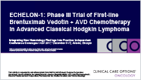 Brentuximab Vedotin + AVD in cHL
