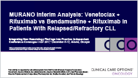 MURANO: VEN + R in R/R CLL