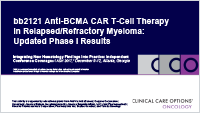 Anti-BCMA CART in RRMM
