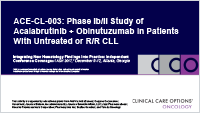 ACE-CL-003: Acalabrutinib + Obinutuzumab in CLL