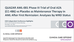 QUAZAR AML-001: MRD