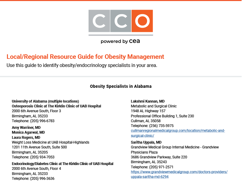 Obesity Management: Alabama