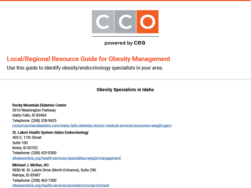 Obesity Management: Idaho