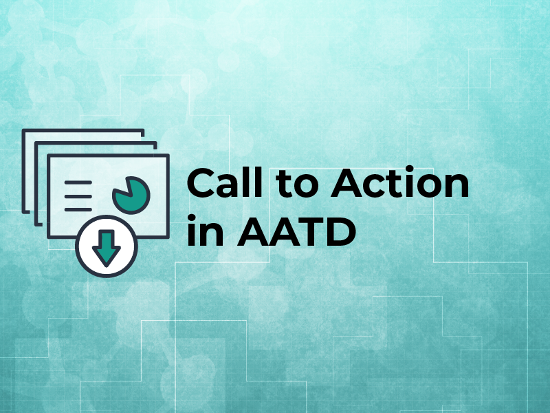 Call to action in AATD slides
